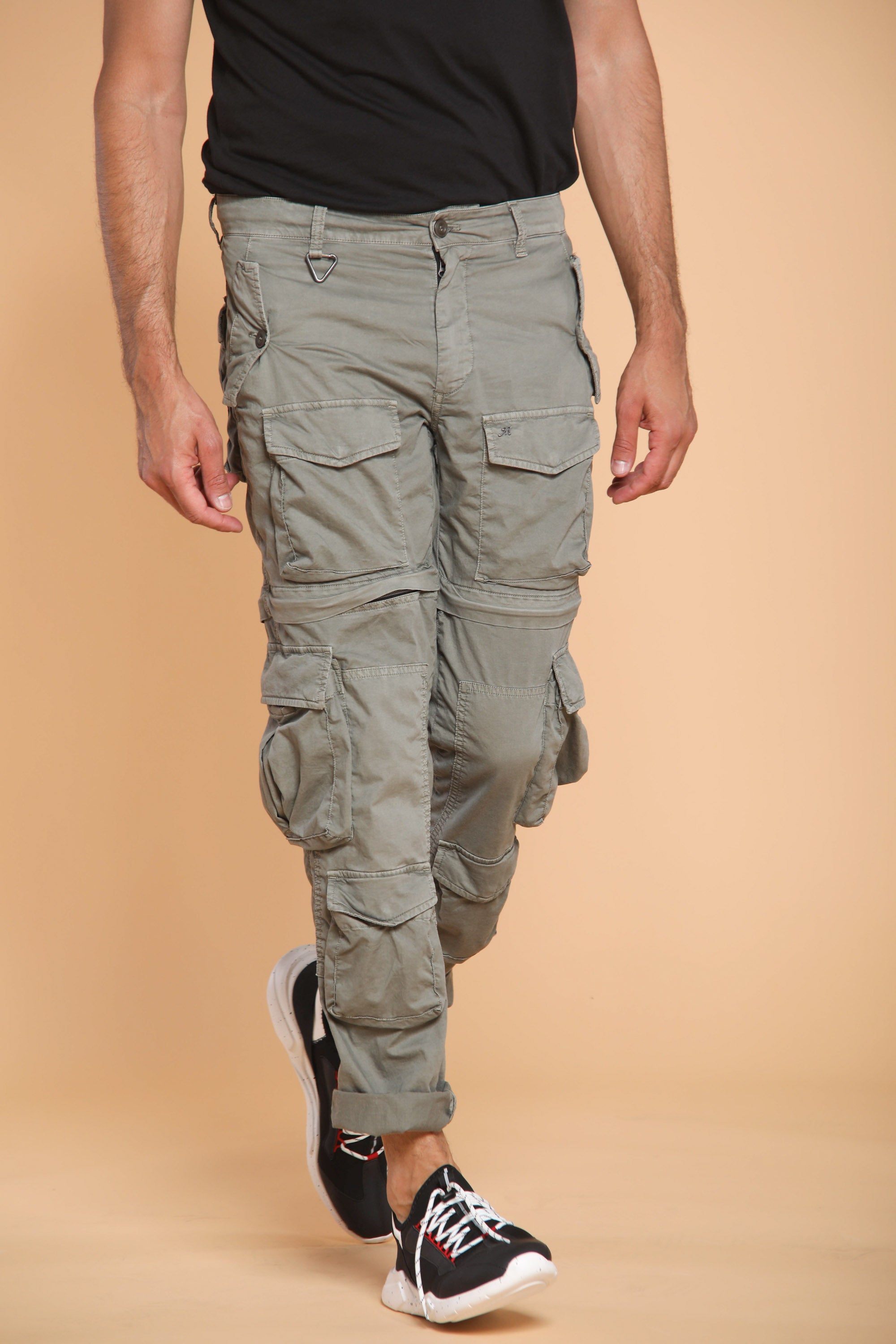 Нов Active pantalone cargo uomo in cotone stretch con tasche italian fit