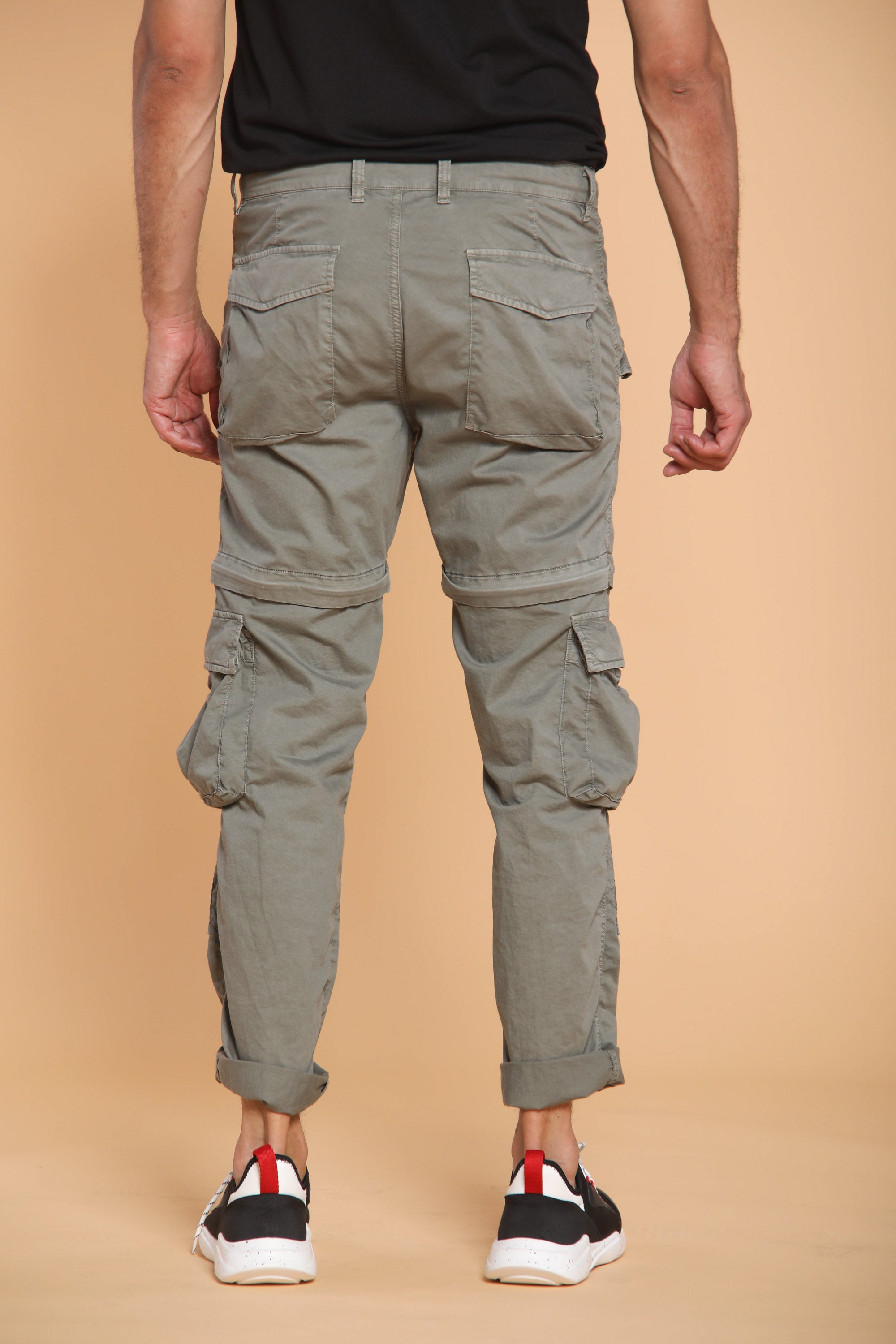 Нов Active pantalone cargo uomo in cotone stretch con tasche italian fit