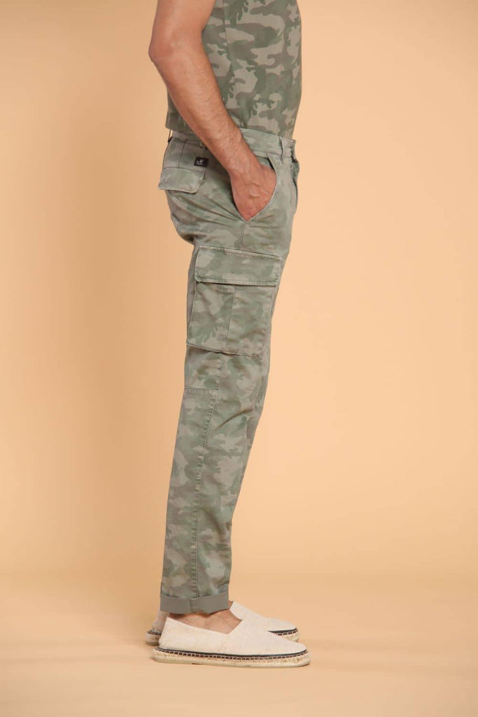 Chile pantalone cargo uomo in twill di cotone stampa camouflage extra slim ① - Mason's 