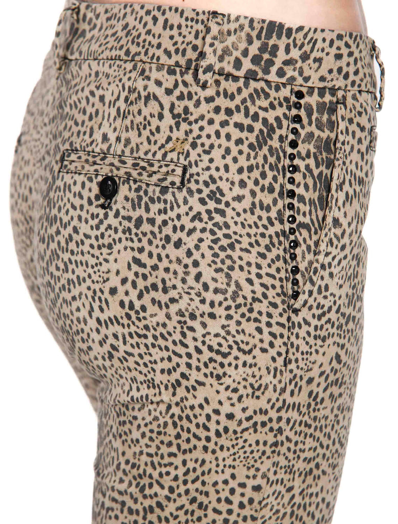 Jaqueline Capri дамски памучни панталони chino с животински принт