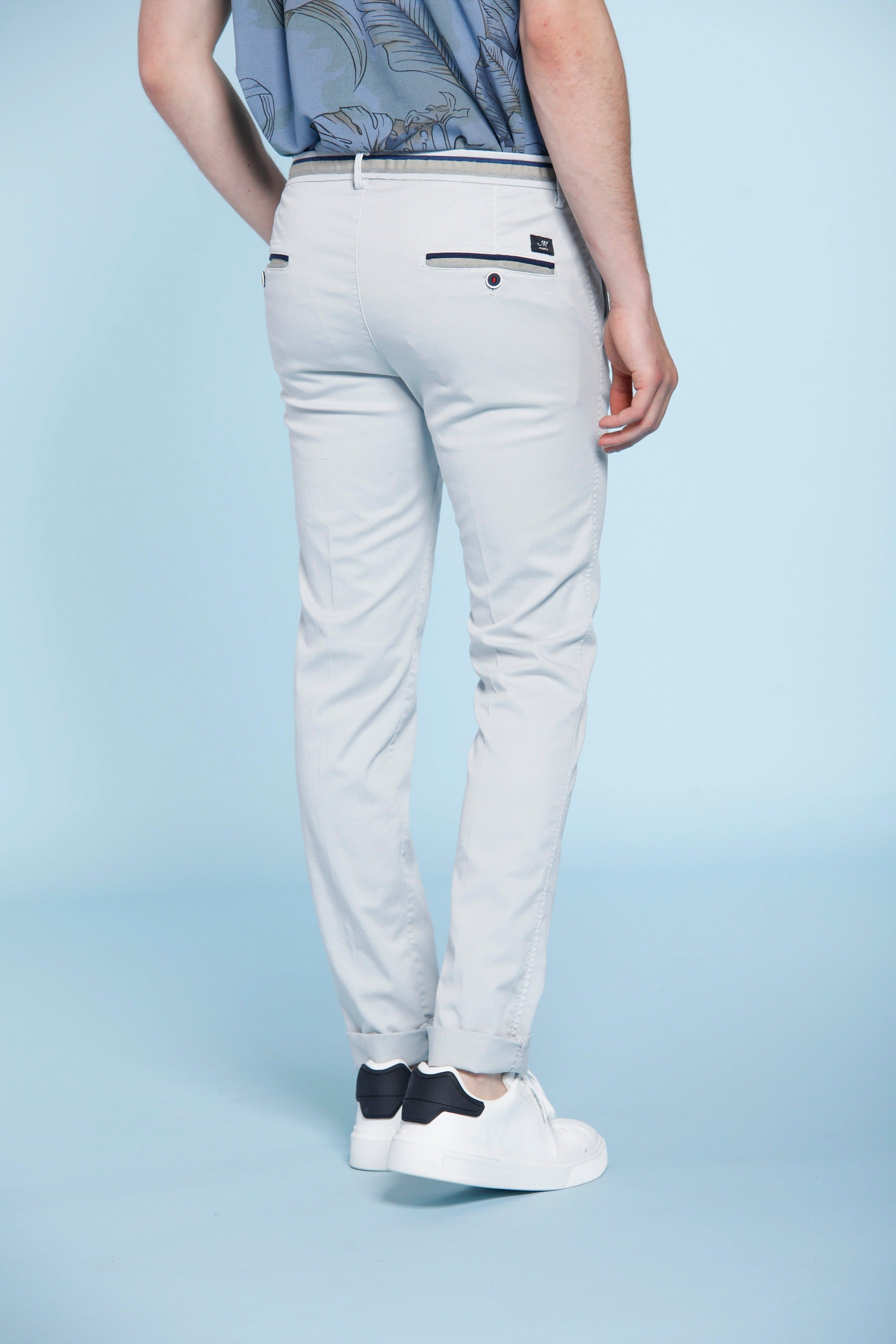 Мъжки чино панталон Torino Summer от памук с лента на колана slim fit