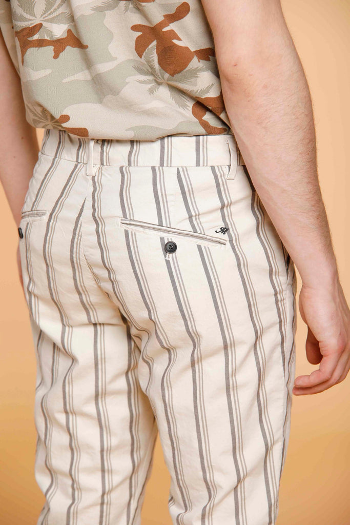 Мъжки памучни панталони Osaka Style ивица мулине с кройка морков