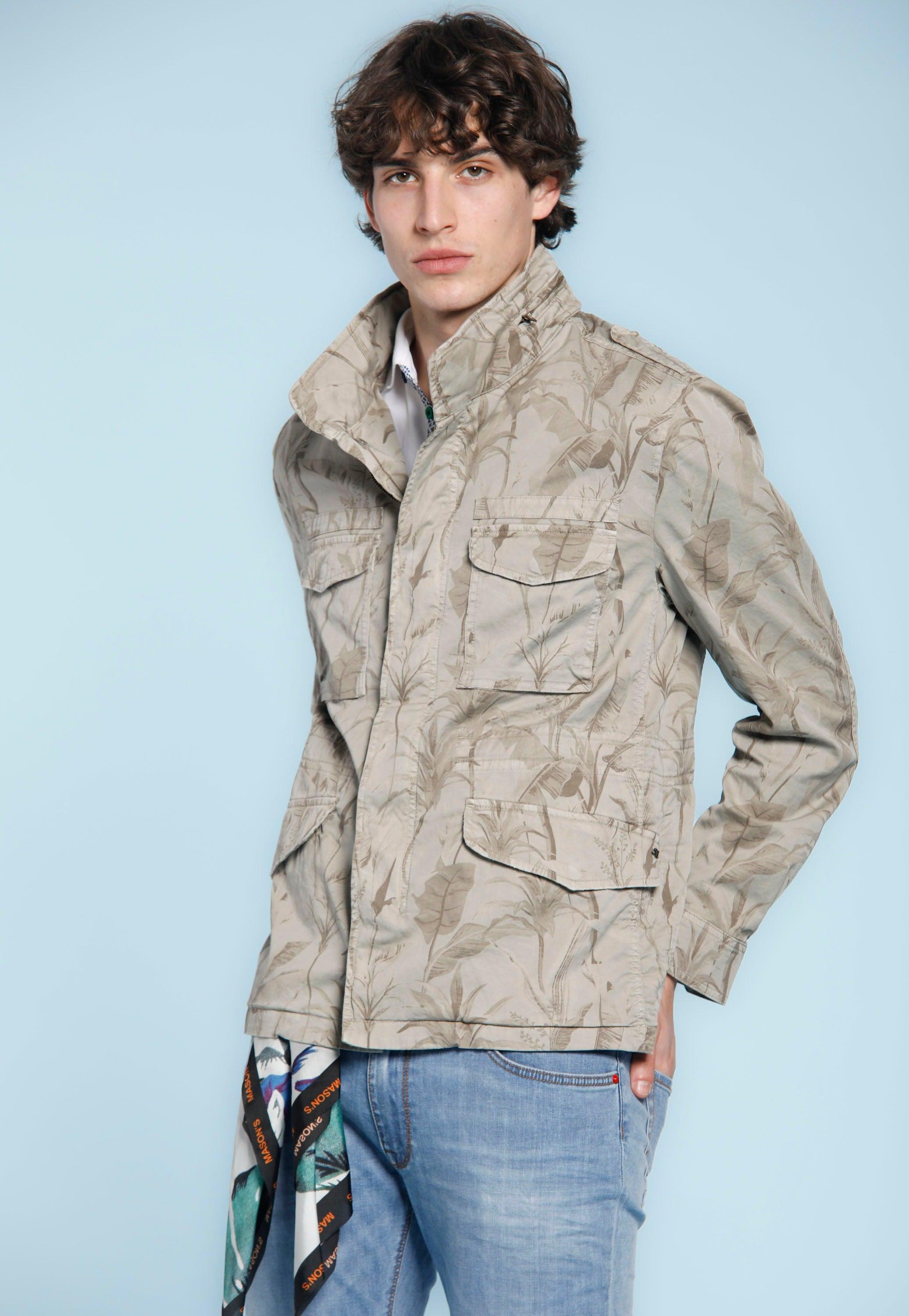 M74 Jacket giacca uomo in twill di cotone con stampa foglie - Mason's 